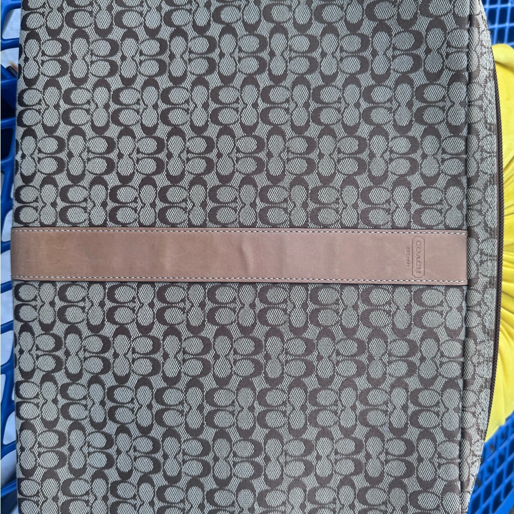 Coach Signature Canvas Laptop Sleeve in Brown and Tan - Picture 5 of 5